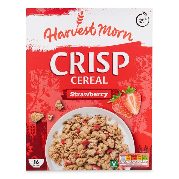 Crisp Cereal Strawberry 500g Harvest Morn